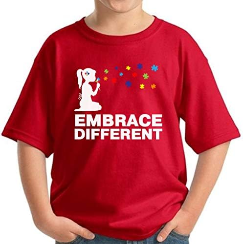 T-shirt de autismo pekatees para jovens abraçar diferentes presentes de conscientização do autismo