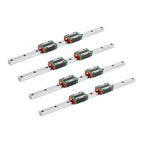 Mssoomm 15mm egh15 kit de trilho linear quadrado CNC 4pcs EGH15-12,6 polegadas / 320mm +8pcs EGH15 - bloco deslizante de carruagem de CA para impressora 3D e projeto DIY