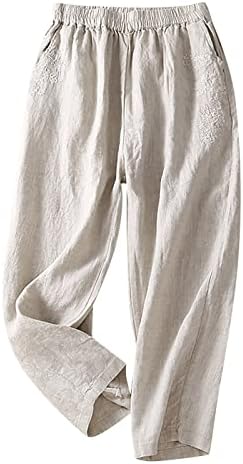 Calças casuais de calças casuais da mulher Miashui com cordão de prateleira com calças soltas de bolso da cintura alta da cintura larga feminina