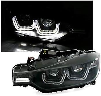 farol TFL faróis faróis Driver e lateral do passageiro Conjunto do farol Luzes do projetor Lâmpadas de carro Black LHD faróis compatíveis