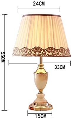 Lâmpadas de mesa Ataay, lâmpada de mesa da sala, imitação de jade cintura cromada renda de renda de cabeceira lâmpada de lâmpada de