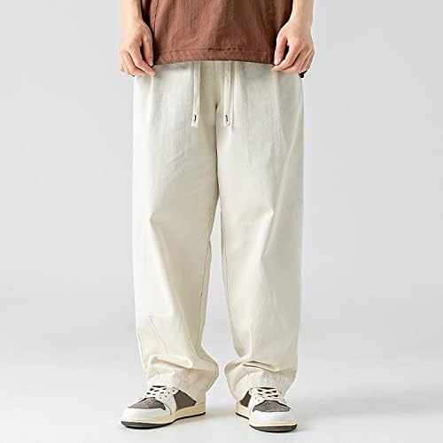 Calças casuais de miashui trabalham calças casuais do vento masculino de perneiras soltas e soltas calças casuais