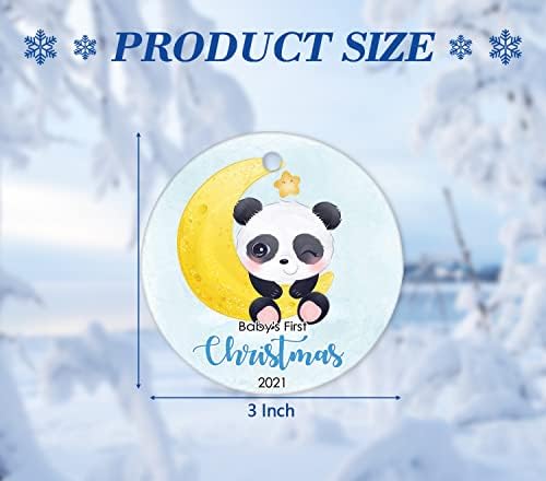 Ornamentos de cerâmica de Natal de Natal Little Panda Impressão Novo Baby Christmas Tree Ornament 3 Cerâmica Ornamentos de