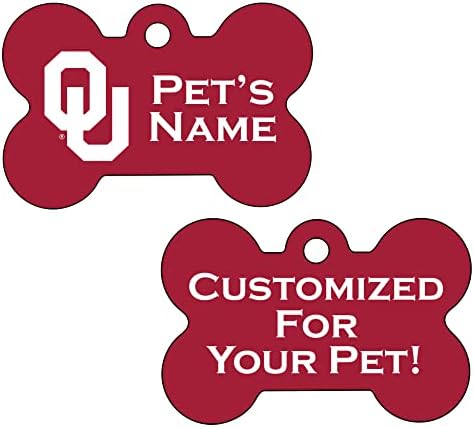 Udesignusa NCAA Double -laced Id Dog Tag personalizado com 4 linhas de texto, branco, azul, 1,5 '' x 1 '' '