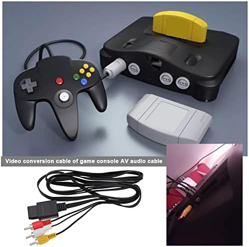 2PCs AV Composite Video Cable Tabel Substituição Compatível com Nintendo 64 N64/ GameCube/ SNES AV CABO SUBSTITUIÇÃO FIRE