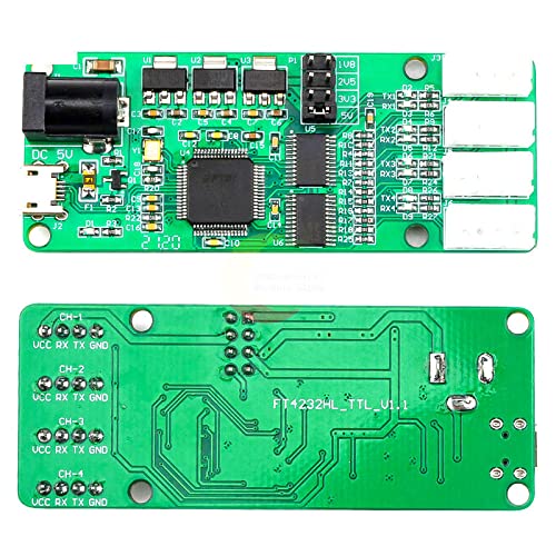 Módulo TTL UART UART USB a 4 vias Módulo de porta serial FT4232HL 3.3V2.5V1.8V Uso industrial opcional para Arduino com luz indicadora