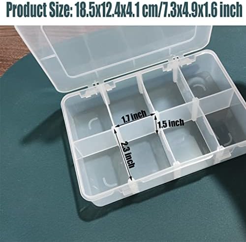 Mingxi 2 PCs 8 grades CLEAR Organizer Box Big Plástico Contêiner de armazenamento com divisores ajustáveis ​​para