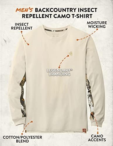 Lendário whitetails camisetas de manga longa masculinas - pullocatomia de gola de tripulação casual ajuste regular