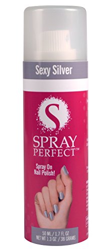 Almofadas de naturezas Spray Polso de unha perfeito, prata sexy, 2,0 onças, esmalte de spray: Manicure mais rápido do mundo,