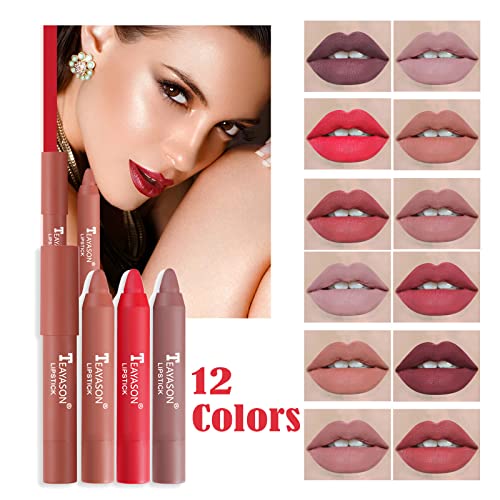 Lip Plumper Gloss que realmente funciona 5 estrelas maquiagem batom hidratante 12Colorsmatte Durando Long Lipstick Water Crayons