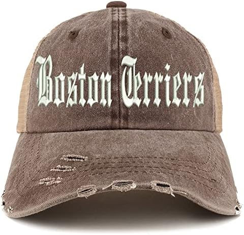 Trendy Apparel Shop English Boston Terriers desgastou Bill Trucker Mesh Back Cap