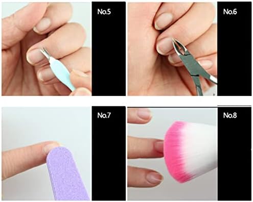 Buffer Steel Pusher Dead Skin Fork nutrition Oil Cleanser Kit de manicure de unhas Manicure Manicure Melhoria Shine