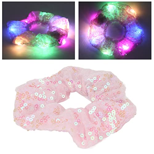 5 PCs Scrunchies de cabelo com luz LED, elástico requintado deslumbrante laços de cabelo com lantejoulas luminosas, scrunchies