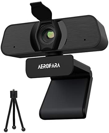 2K PC Webcam com 2 alto-falantes e microfone embutido, câmera USB de computador de mesa com capa de privacidade e tripé, redução