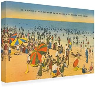 Marca registrada Bine Art 'Beach Postcard IV' Arte de tela por portfólio de maçã selvagem 12x19