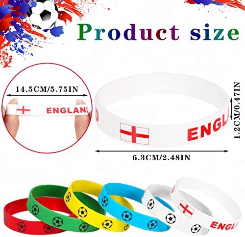 Fuyamp 20pcs Sports Fan Pulseiras Silicone Bracelete Soccer Bracelets de futebol de futebol de moda Strap Strap for Soccer Basketball Fãs Apoiadores Gift UNISSISSEX