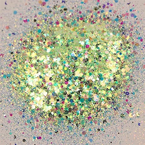 50 Gramas 12 cores Opal Glitter com borboleta/5 estrelas Mix de animais de estimação de animais de estimação Glitter, 50g3