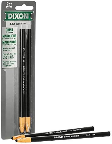 Dixon Industrial Phano peel-off China Marcadores Lápis, preto, 2 pacote