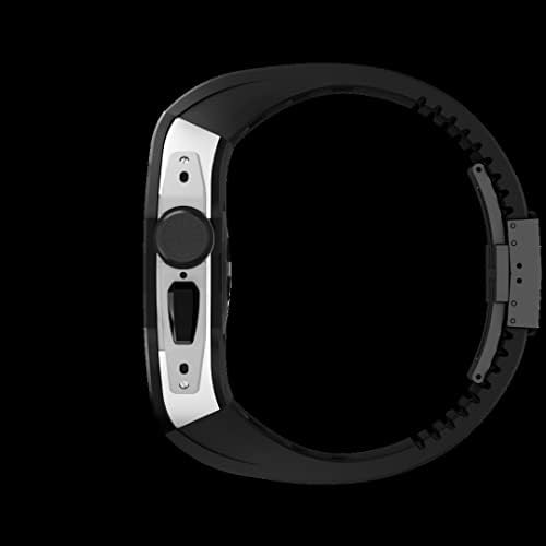 Caice de liga de titânio de bik e kit de modificação de pulsação de fluororberber para Apple Watch Ultra 49mm Sport Wrist
