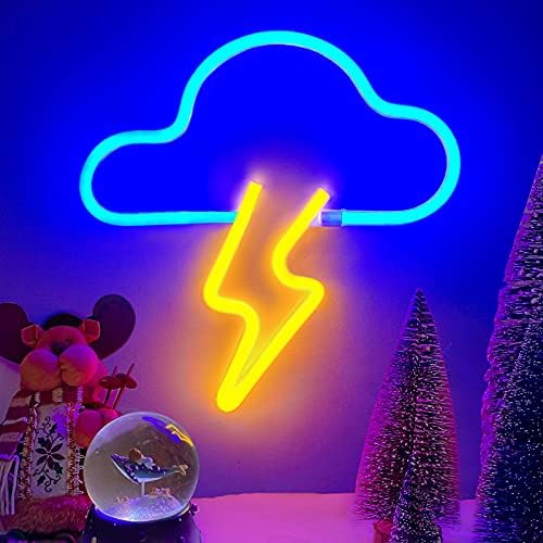 Sinal de néon LED Cloud Lightning Néon Sinais de decoração de parede pendurando bateria de luz neon ou luzes de neon ligadas a usu