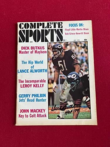 1970, Dick Butkus, autografado , Complete Sports Magazine - revistas autografadas da NFL