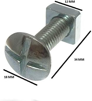 20 x parafusos de telhado de cabeça cruzada + porcas quadradas BZP banhado a zinco M8 x 30mm