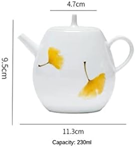Mmllzel 230 ml de porcelana branca bule de chá único gingarko arte de cerâmica com filtros kung fu teaware