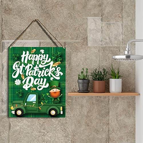 Engraçado Feliz Dia de São Patrício Patrício Placa de madeira irlandesa irlandesa Rússica Placa pendurada para casa Decoração