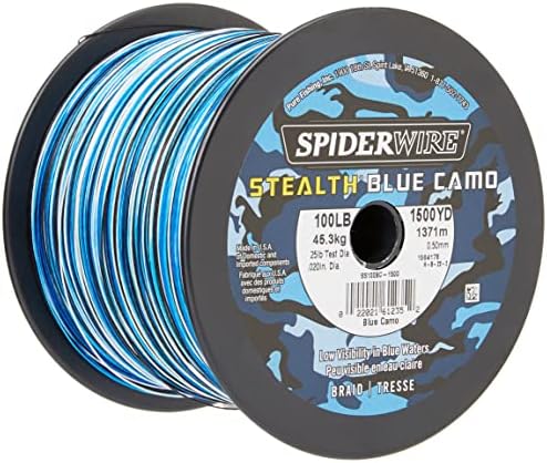 Spiderwire Stealth Blue Camo Braidtm, 20lb | 9kg, 3000yd | 2743M SUPERLINE - 20LB | 9kg - 3000yd | 2743m