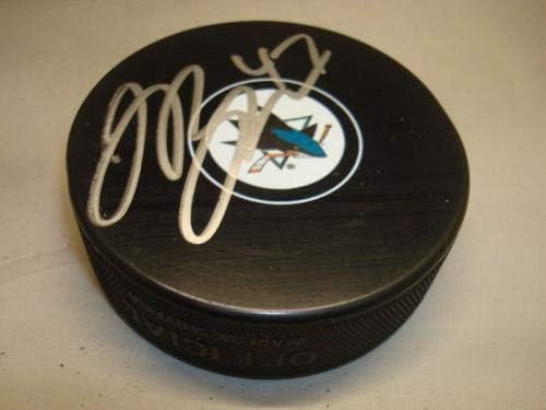 Joakim Ryan assinou o San Jose Sharks Hockey Puck autografado 1a - Pucks autografados da NHL