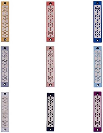 Baltinester Agayof Four Stars of David Cut Out Mezuzah 2 x 10cm - ouro