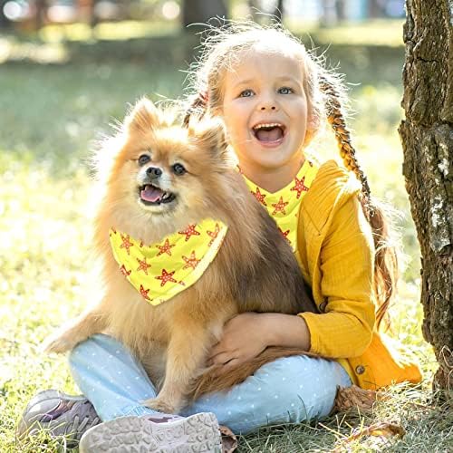 2 pacote de cachorro bandana verão estrela -telas amarelo menino menino de animais de estimação cachorro cachorro lenço de lenço de lenço lavável Bandanas acessórios para pequenos cães grandes cães de cachorro gato animal de gato