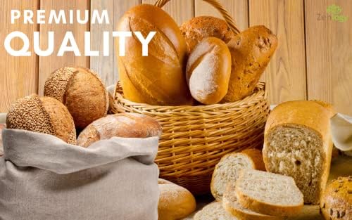Bolsas de pão de linho reutilizáveis ​​- de linho - conjunto de 2 - para pães artesanais, armazenamento, mantimentos