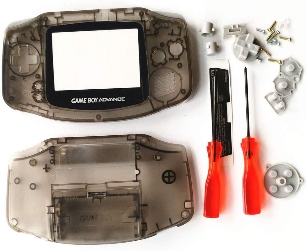 Substituição da capa da caixa da casca de casca para a Nintendo Gameboy Advance para GBA com chave de fenda de borracha condutora