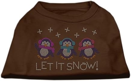 Let It Snow Penguins Shinestone Shirt Brown XXL 18