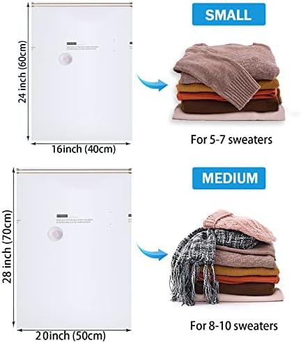 Sacos de armazenamento de vácuo Platzsparer - 12 Pacote pequenos sacos de economia de espaço para roupas, cobertores, edredons