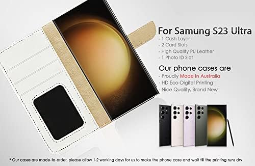 Para Samsung S23 Ultra, para o Samsung Galaxy S23 Ultra, capa de capa de carteira de flip de flip, A23013 Purple Dream Catcher 23013