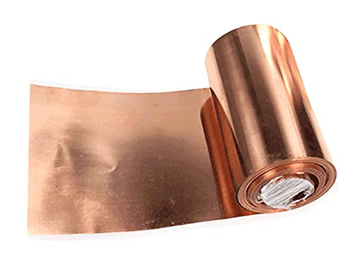 Folha de cobre de Bopaodao C110 99,9% condutores de cobre puro, térmicos e folhas de cobre de folha resistente à corrosão, para equipamentos de condutividade elétrica e térmica, T 00.3mm x W 305mm x L 900mm, 1pcs