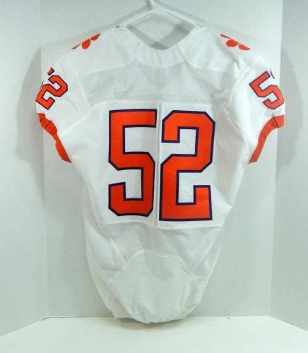 Clemson Tigers 52 Game usou White Jersey Name Plate Removed 42 DP28430 - jogo da faculdade usada