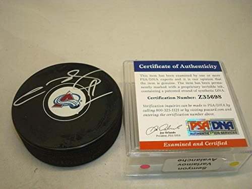 Semyon Varlamov assinou o Colorado Avalanche Hockey Puck PSA/DNA CoA 1C - Pucks NHL autografados