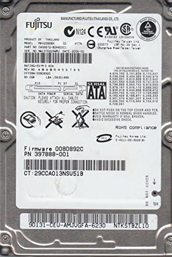 MHV2080BH, PN CA06672-B24400C1, FUJITSU 80 GB SATA 2.5 DISCURS