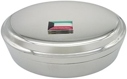Kuwait Flag Pingente Oval Tinket Jewelry Box