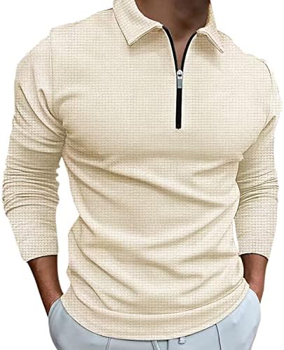 Camisas de golfe masculinas Torno Zip Slim Fit Fit Slave Polo Camisetas Polo Camisetas Casuais Casuais Casuais Esportes