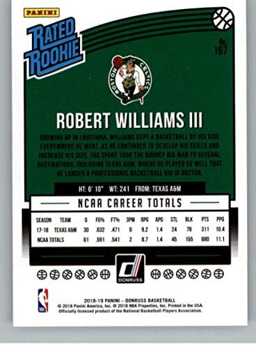 2018-19 Donruss 167 Robert Williams III Boston Celtics Rookie Basketball Card