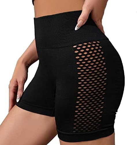 Shorts de motociclista Veejion para mulheres, ginástica de cintura alta shorts atléticos de 4 polegadas