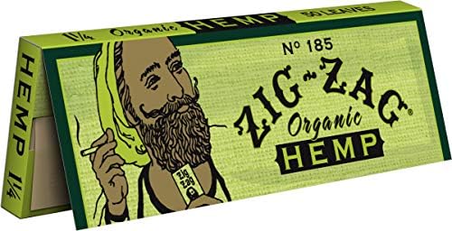 Zig Zag Rolling Papers Hempe Orgânica 1 1/4 Tamanho Não branqueado Papéis de Rolamento Vegan - Papel sustentável e ecológico para