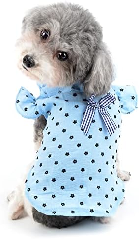 Camisas de cachorro Ranphy para meninas pequenas meninas de estimação floral colete com cachorrinho de cachorro macio tanque respirável Tampo de cachorro da primavera de figurinos de figurino de gatos, azul, xl