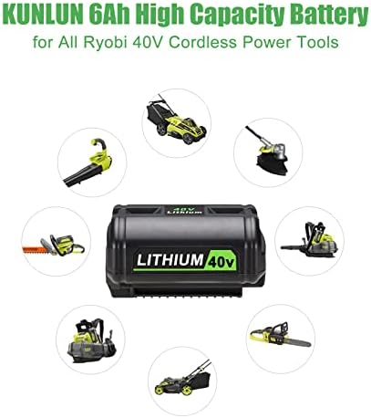 Kunlun 40V e 18V Pacaco de bateria de íons de lítio para ferramentas elétricas Ryobi 40-Volt e 18 volts