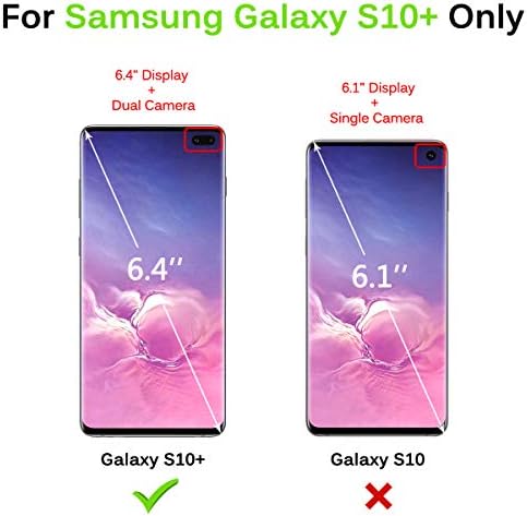 Caso Galaxy S10 Plus, capa de telefone de proteção de corpo inteiro de couro hocase PU com titulares de cartão de crédito,