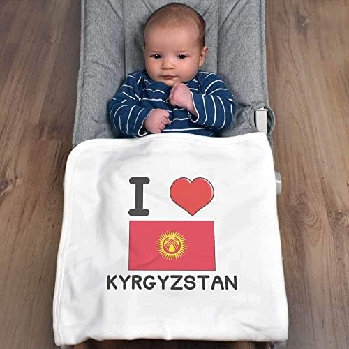 Azeeda 'eu amo o Quirguistão' Cotor de algodão / xale
